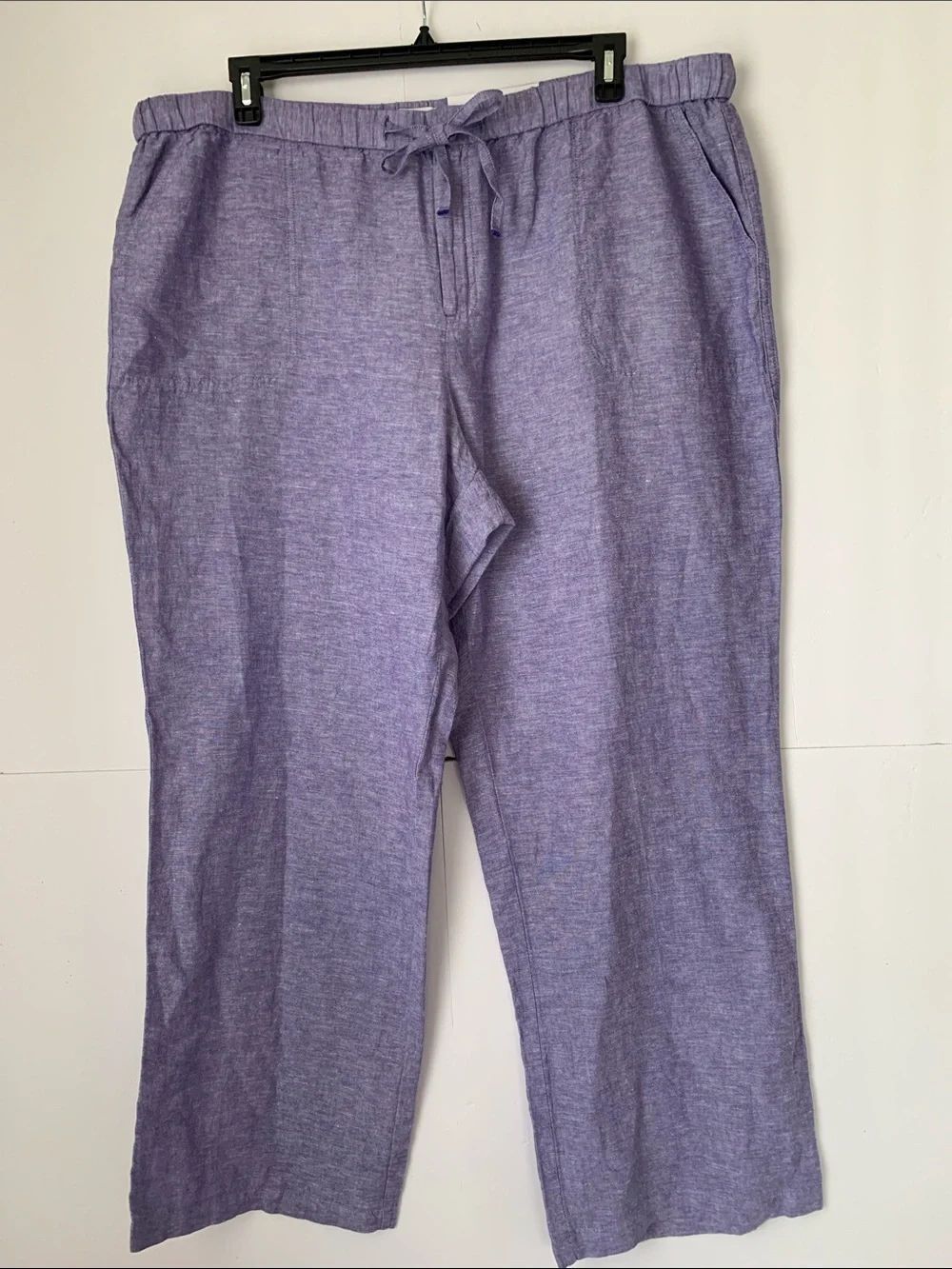 NWT Liz Claiborne Lavender Elastic Waist Linen-Blend Women’s Pants Size XXL